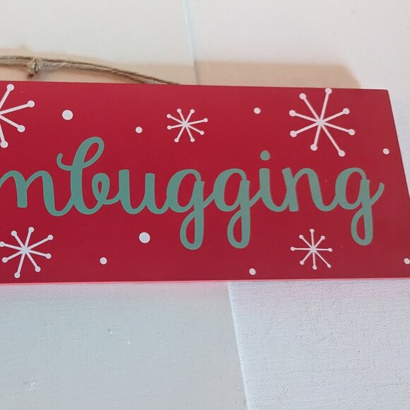 NWT! Retro 'No Humbugging' Red Christmas MCM Sign Michael's Holiday Home Decor - Picture 5 of 12